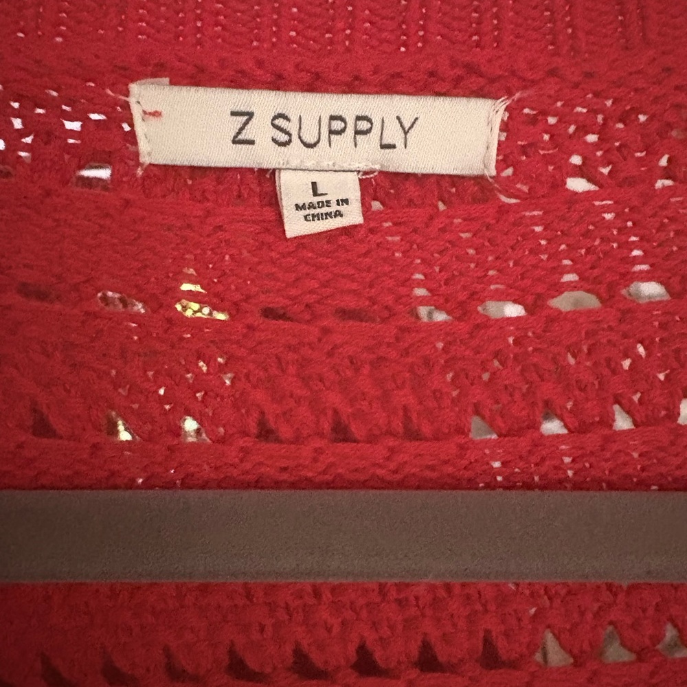 Z Supply Vibrant Red Cardigan- size L